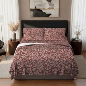 Rose Vines-Luxury 4-Piece Microfiber Printed Bed Sheet Set